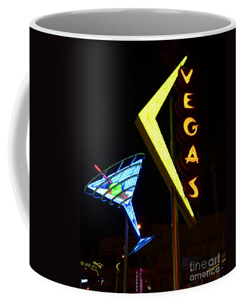 Vegas Coffee Mug featuring the photograph Vegas And Martini Neon by Bob Christopher