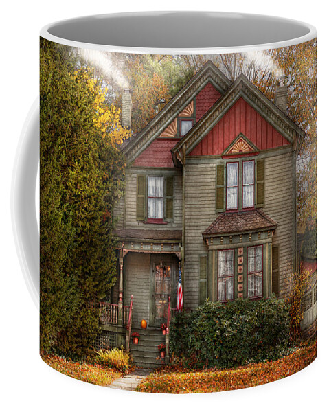 Victorian Coffee Mug featuring the photograph Victorian - Cranford NJ - Only the best things by Mike Savad