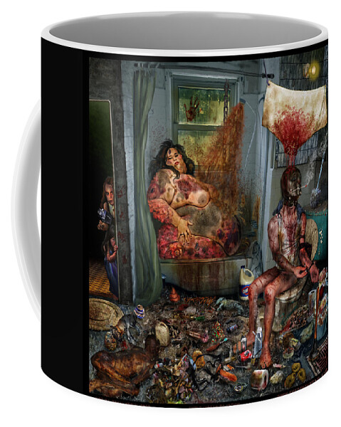 The Mung Coffee Mug featuring the mixed media Vile World to View by Tony Koehl
