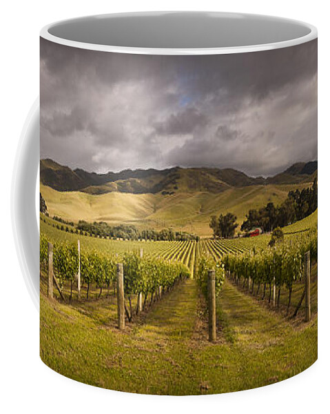 00479623 Coffee Mug featuring the photograph Vineyard Awatere Valley In Marlborough by Colin Monteath