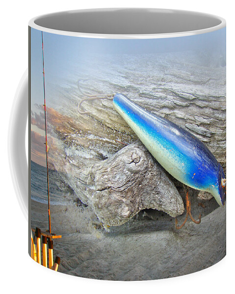 Vintage Fishing Lure - Floyd Roman Nike Blue and White Coffee Mug by Carol  Senske - Pixels