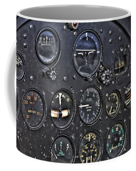 Vintage Planes Coffee Mug featuring the photograph Vintage Gauges by Rich Franco