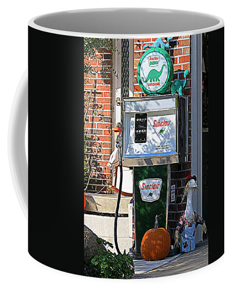Vintage Coffee Mug featuring the photograph Vintage Sinclair Dino Gas Pump by Kay Novy