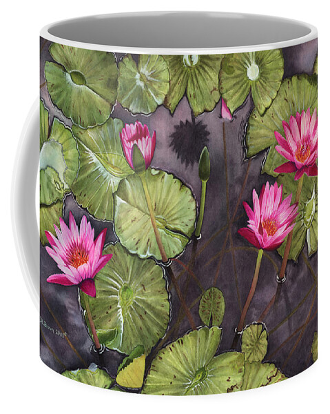 Water Lilies Coffee Mug featuring the painting Water Lilies by Deb Brown Maher