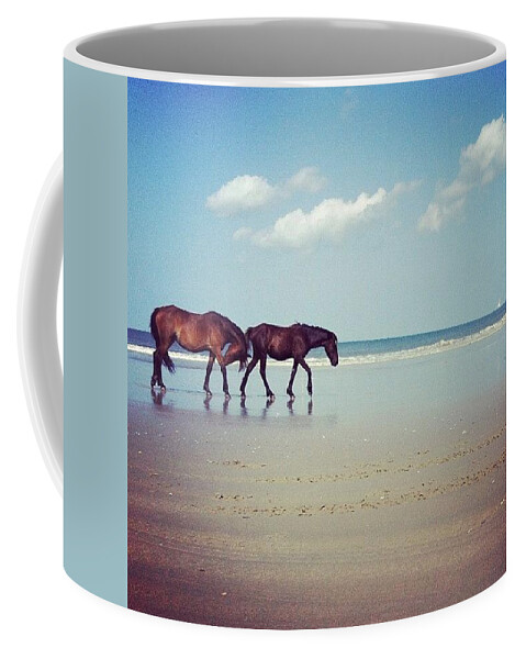 Wild Coffee Mug featuring the photograph Well, This Just Happened. #wild #horses by Katie Cupcakes
