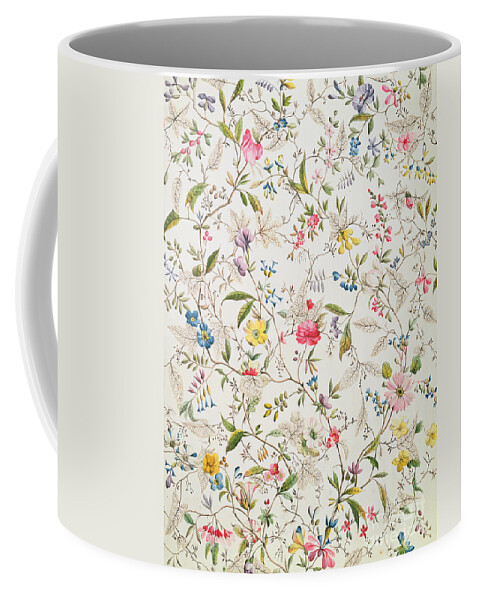 Kilburn Coffee Mug featuring the painting Wild flowers design for silk material by William Kilburn