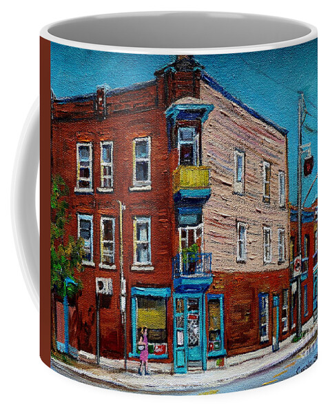 Montreal Coffee Mug featuring the painting Wilensky's Light Lunch Plateau Montreal by Carole Spandau