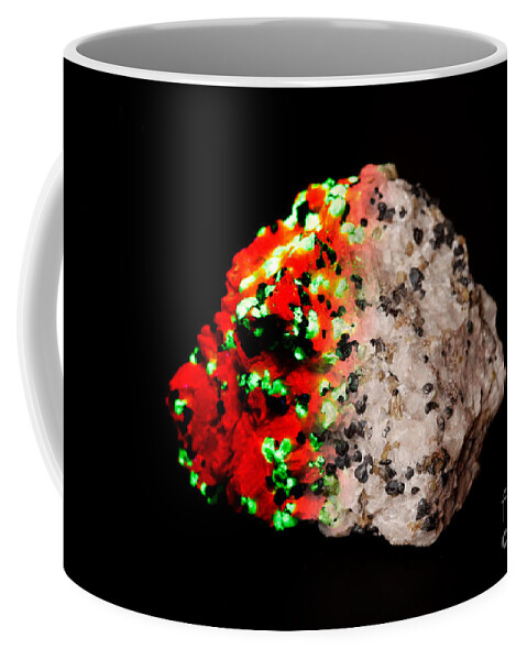 Franklinite Coffee Mug featuring the photograph Willemite In Uv Lightwhite Light by Ted Kinsman