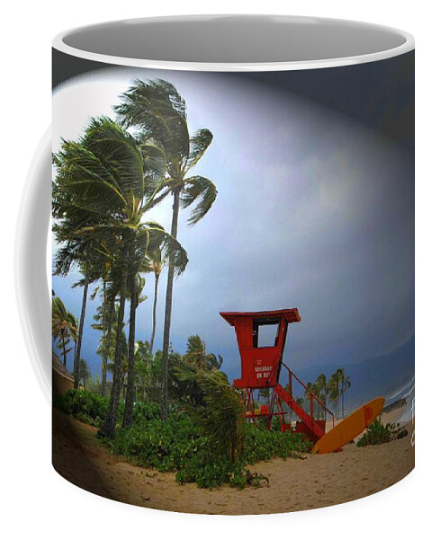 Hawaii Coffee Mug featuring the photograph Windy Day in Haleiwa by Mark Gilman