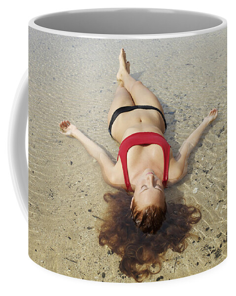 Alone Coffee Mug featuring the photograph Woman on Sand by Kicka Witte
