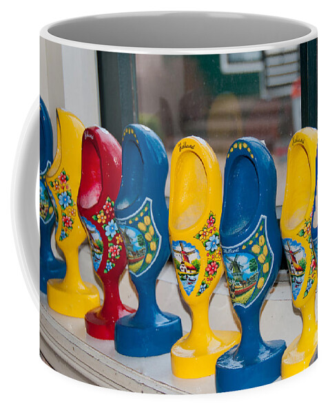 Amsterdam Coffee Mug featuring the digital art Wooden Shoes by Carol Ailles