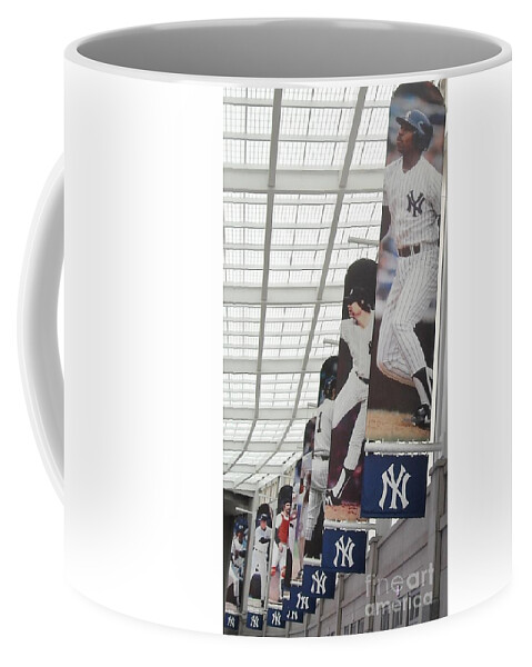 Yankee Stadium Coffee Mug featuring the photograph Yankee Flags by Michelle Welles
