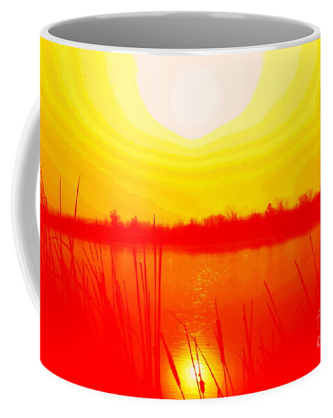 Sunset Coffee Mug featuring the photograph Yellow Tangerine Day by Julie Lueders 