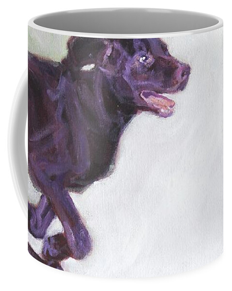 Running Coffee Mug featuring the painting Zooms by Sheila Wedegis