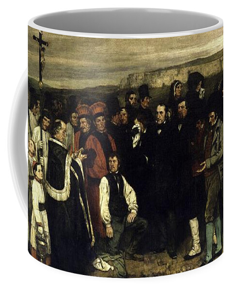 Gustave Courbet Coffee Mug featuring the painting A Burial at Ornans by Celestial Images