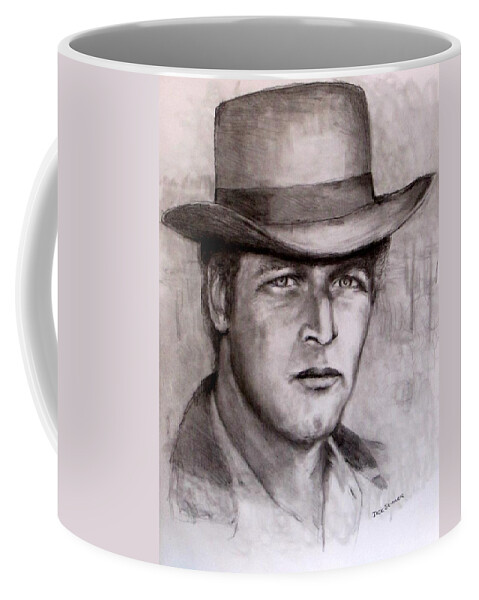 Butch Cassidy Coffee Mug featuring the drawing Butch Cassidy by Jack Skinner