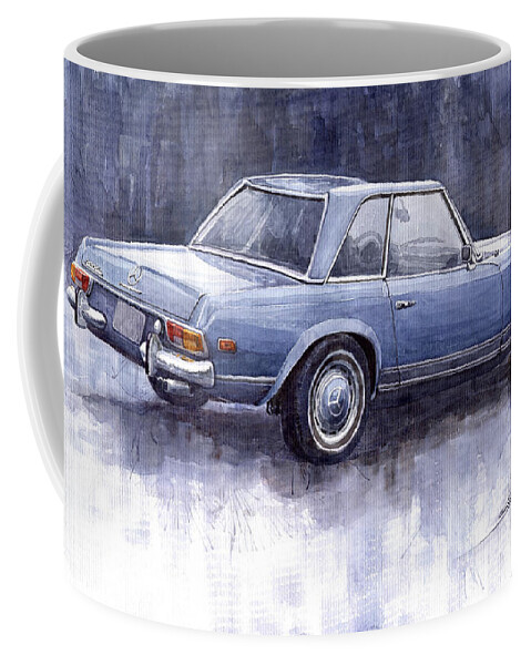 Auto Coffee Mug featuring the painting Mercedes Benz 280 SL W113 Pagoda by Yuriy Shevchuk