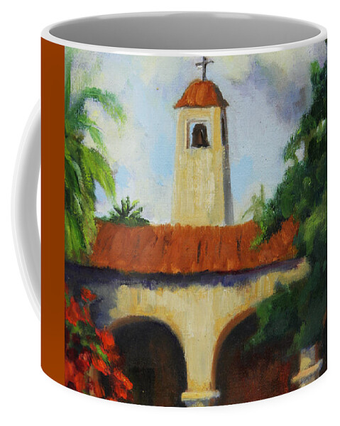 San Juan Capistrano Coffee Mug featuring the painting Mission San Juan Capistrano by Maria Hunt
