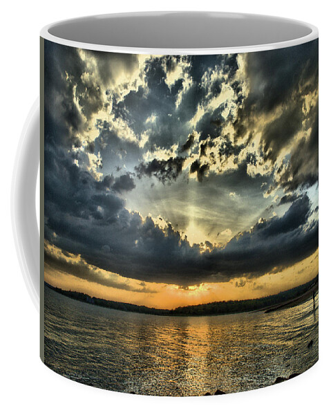 Sunset Coffee Mug featuring the photograph ... Never Walk Alone by Bruce Gannon