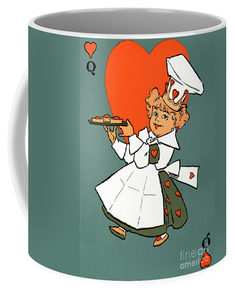  Queen Of Hearts Coffee Mug featuring the digital art Queen of Hearts illustration 1901 by Heidi De Leeuw