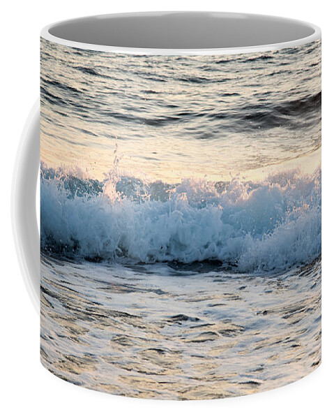 Coast Coffee Mug featuring the photograph Sea waves late in the evening by Michalakis Ppalis