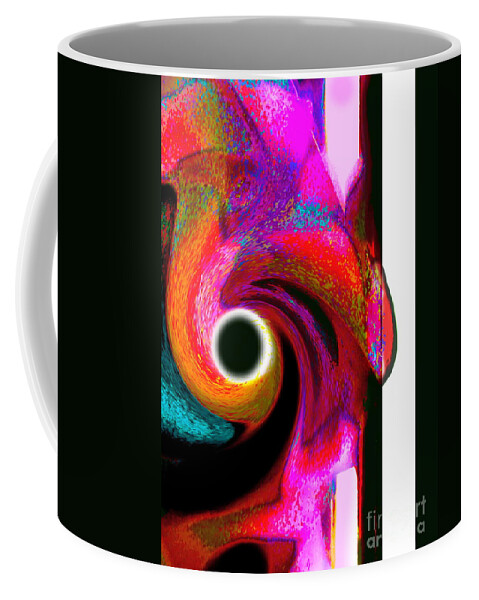  Stripe And Spiral Coffee Mug featuring the digital art Stripe and spiral by Priscilla Batzell Expressionist Art Studio Gallery