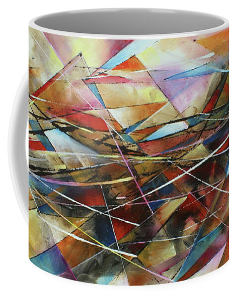 Abstract Coffee Mug featuring the painting ' Surface ' by Michael Lang