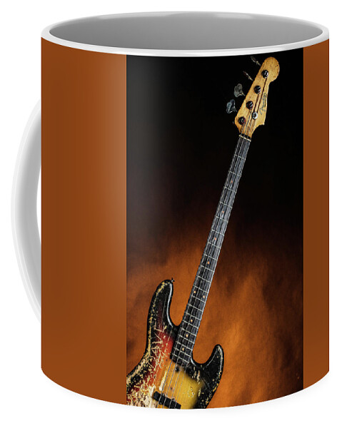 Fender Jazz Bass Coffee Mug featuring the photograph 06.1834 011.1834c Jazz Bass 1969 Old 69 #061834 by M K Miller