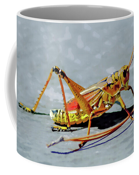 Lubber Grasshopper Coffee Mug featuring the digital art 15- Lubber Grasshopper by Joseph Keane