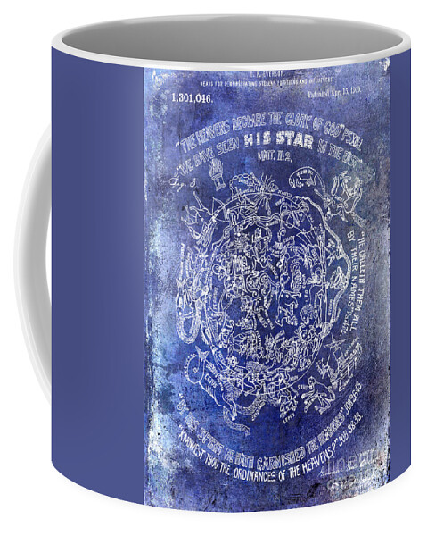 Astrology Coffee Mug featuring the photograph 1919 Astrology Patent Blue by Jon Neidert