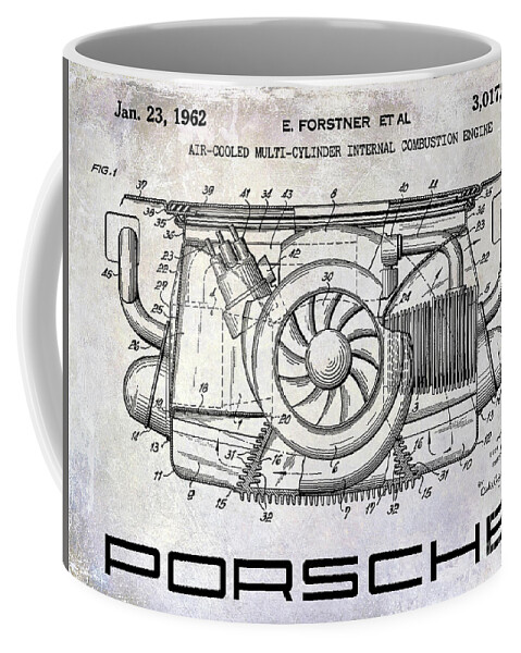 Porsche Patent Coffee Mug featuring the photograph 1962 Porsche Engine Patent by Jon Neidert