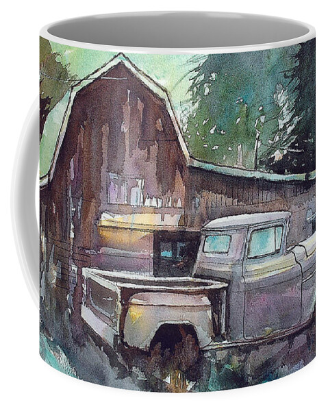 56 Chev Truck Coffee Mug featuring the painting 56 Chevy Truck #1 by Ron Morrison