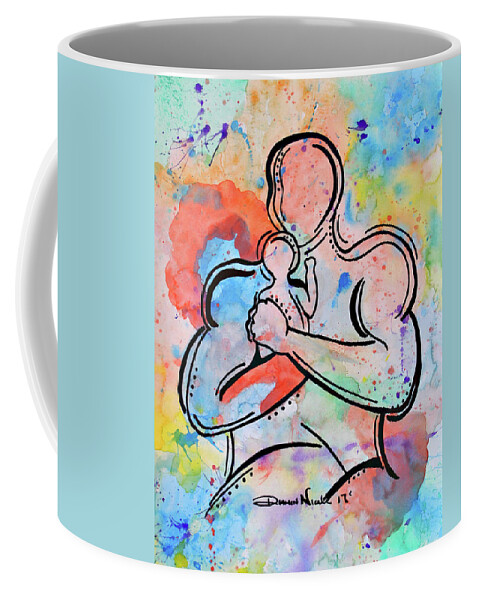  Coffee Mug featuring the painting A Father's Love #1 by Diamin Nicole