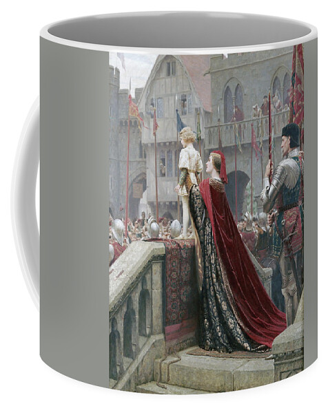 Edmund Blair Leighton Coffee Mug featuring the painting A Little Prince Likely In Time To Bless a Royal Throne #2 by Edmund Blair Leighton