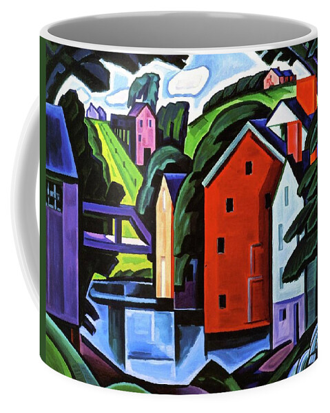 Oscar Bluemner Coffee Mug featuring the painting Abstract Landscape #1 by Oscar Bluemner