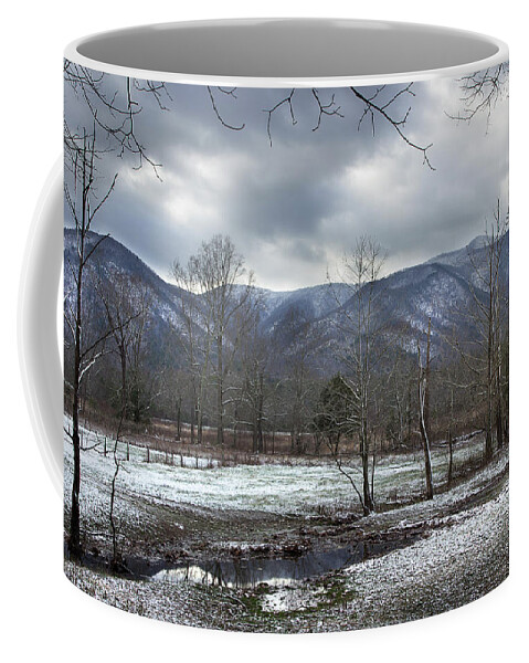 Smoky Mountains Coffee Mug featuring the photograph Across The Winter Valley #1 by Mike Eingle