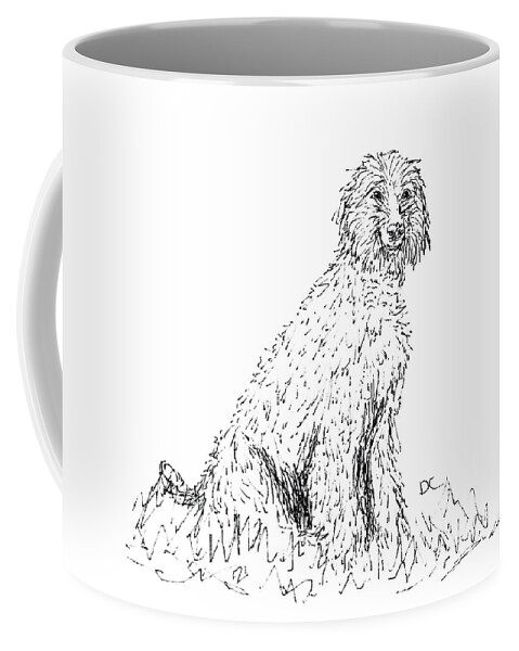 Afghan Hound Coffee Mug featuring the digital art Afghan Hound Puppy #1 by Diane Chandler