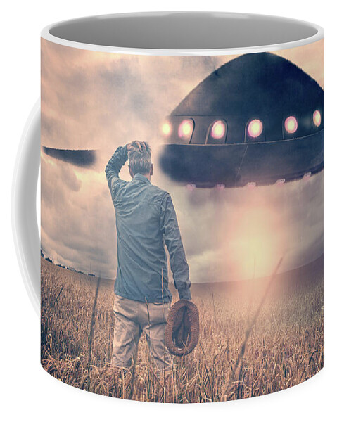 Alien Coffee Mug featuring the photograph Alien Encounter #1 by Edward Fielding