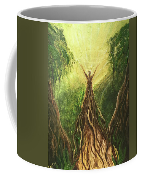 Abstract Coffee Mug featuring the painting Alive #1 by Michelle Pier