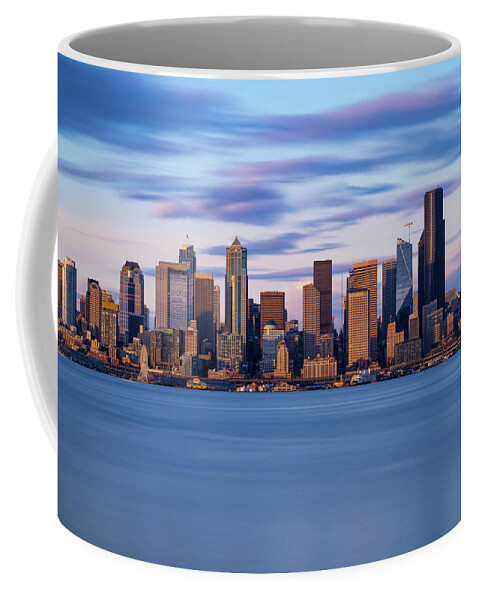 Sunset Coffee Mug featuring the photograph Almost Sunset in Seattle #1 by Ken Stanback