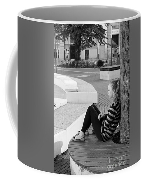 Blonde Coffee Mug featuring the photograph Alone #1 by Jivko Nakev