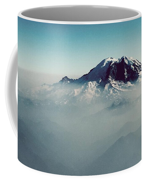 Mount Rainier Coffee Mug featuring the photograph An Aerial View of Mount Rainier #1 by Kevin Schwalbe