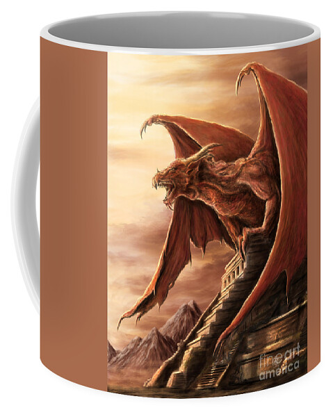 Dragon Coffee Mug featuring the digital art Armageddon Dragon #1 by MGL Meiklejohn Graphics Licensing