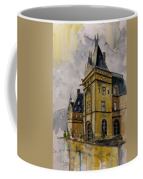 Asheville Art Coffee Mug featuring the painting Asheville Castle in the Mountains #1 by Gray Artus
