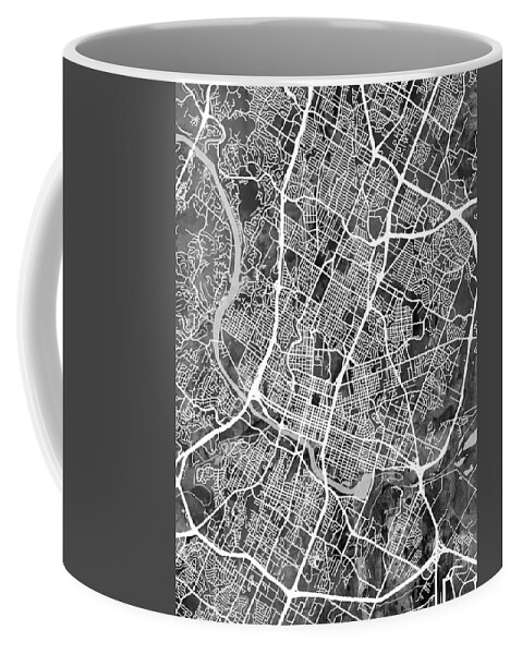 Austin Coffee Mug featuring the digital art Austin Texas City Map by Michael Tompsett