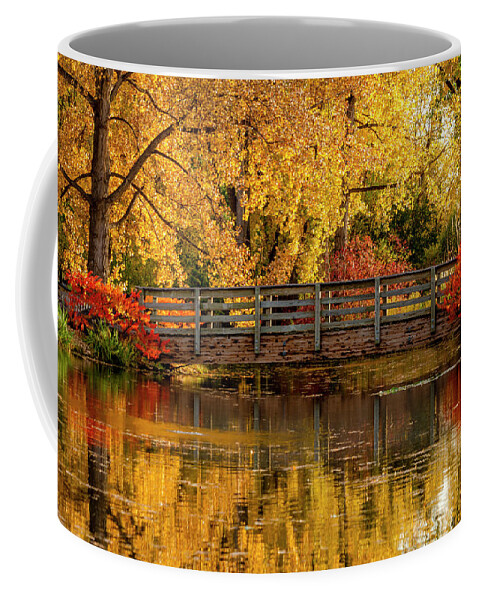 Hudson Gardens Coffee Mug featuring the photograph Autumn in the Park #1 by Teri Virbickis
