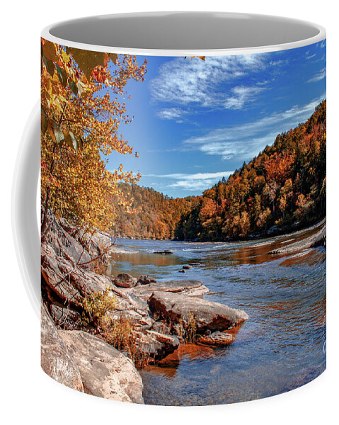 Kentucky Coffee Mug featuring the photograph Autumn on the Cumberland Up River #1 by Ken Frischkorn