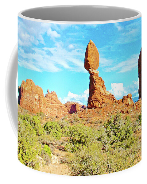 Balanced Rock In Arches National Park Coffee Mug featuring the photograph Balanced Rock in Arches National Park, Utah #1 by Ruth Hager