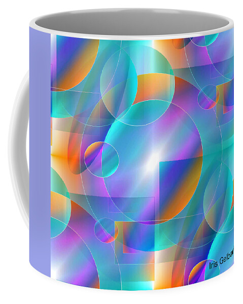 Abstract Art Coffee Mug featuring the digital art Balloons #1 by Iris Gelbart