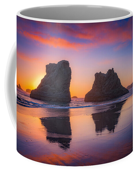 Sunset Coffee Mug featuring the photograph Bandon Sunset #1 by Darren White